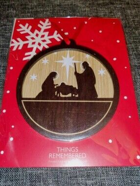 Things Remembered Christmas Ornament Nativity 4" Jesus Mary Joseph Customizable